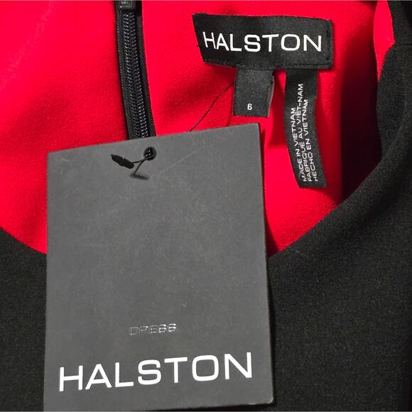 Halston‎ Black Wide Leg Gold Chain Waist Detail Jumpsuit Size 6 New - Picture 10 of 11